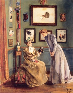アルフレッド・スティーブンス Painting - 「A Femme a la poupee japonaise」ベルギーの女性画家 アルフレッド・スティーブンス
